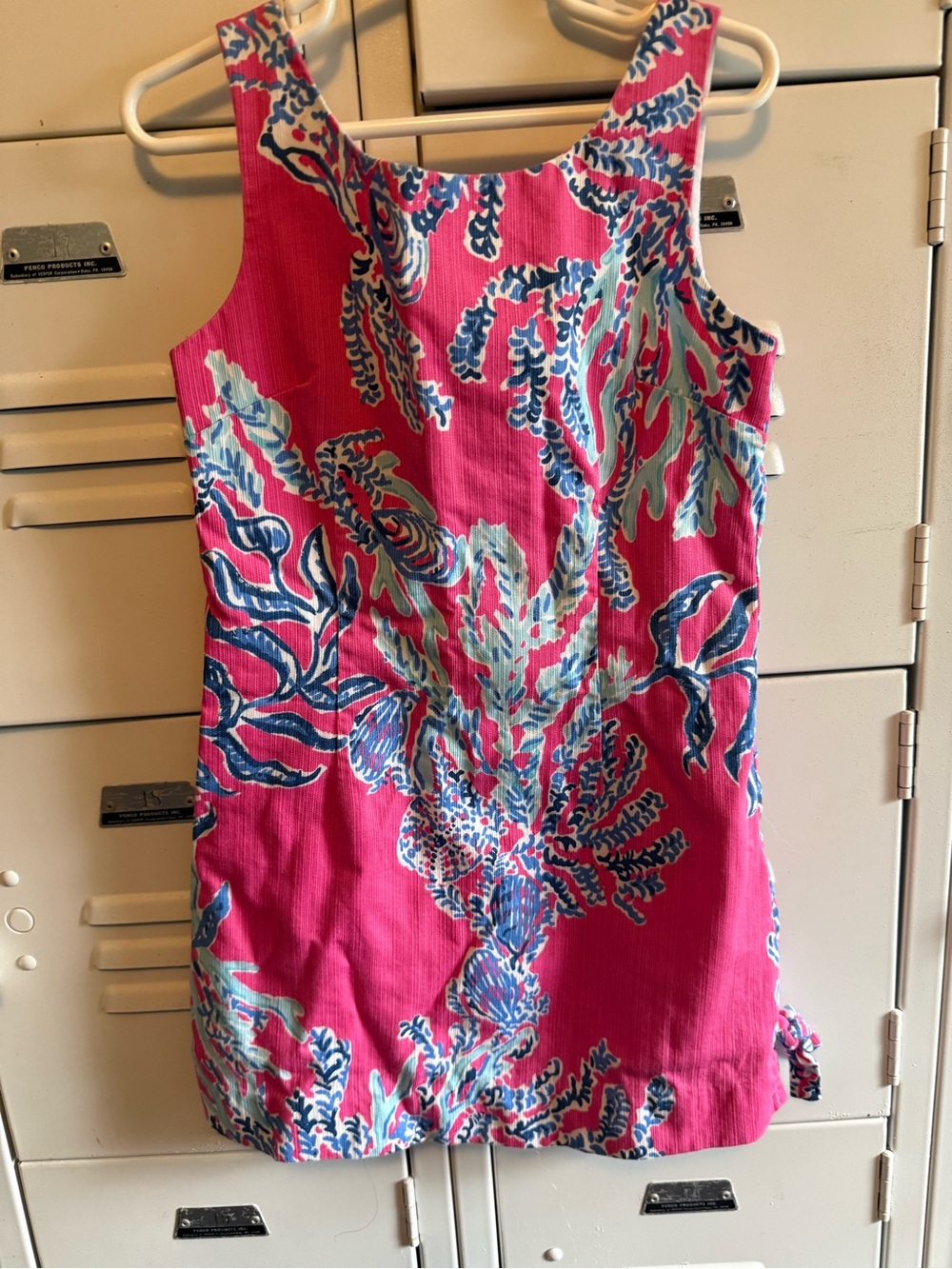 Lilly Pulitzer Bright Pink Tropical Print Shift Dress pink samba girls size 7